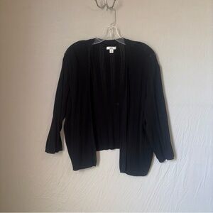 Croft & Barrow Black Cardigan Sweater Open-Front Knit